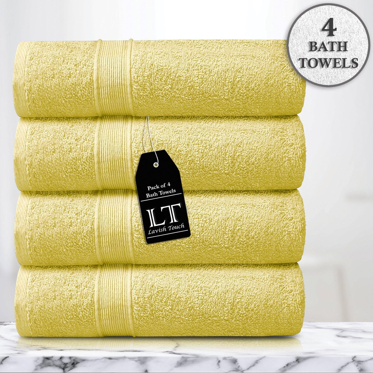 Lavish Touch 400 GSM 100% Cotton 4 Pack Bath Towels Set - Kea Global