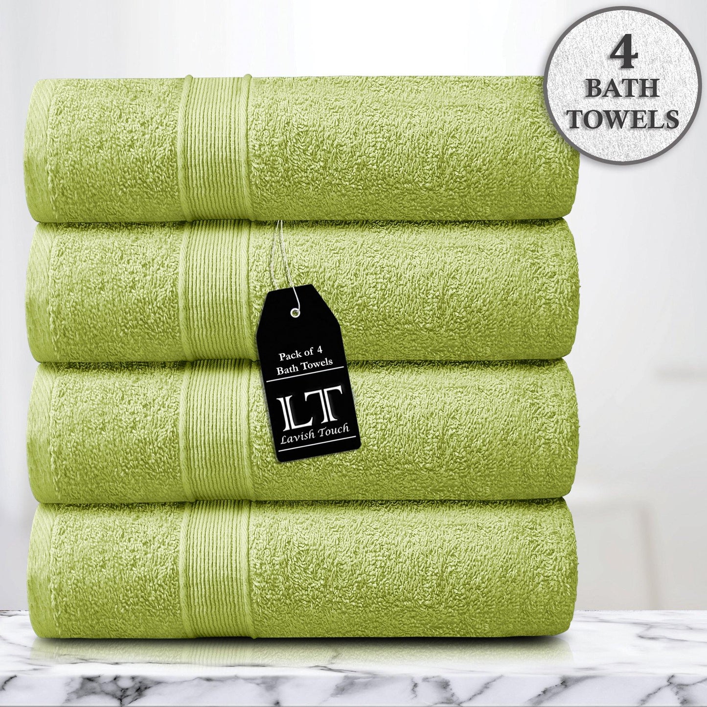 Lavish Touch 400 GSM 100% Cotton 4 Pack Bath Towels Set - Kea Global