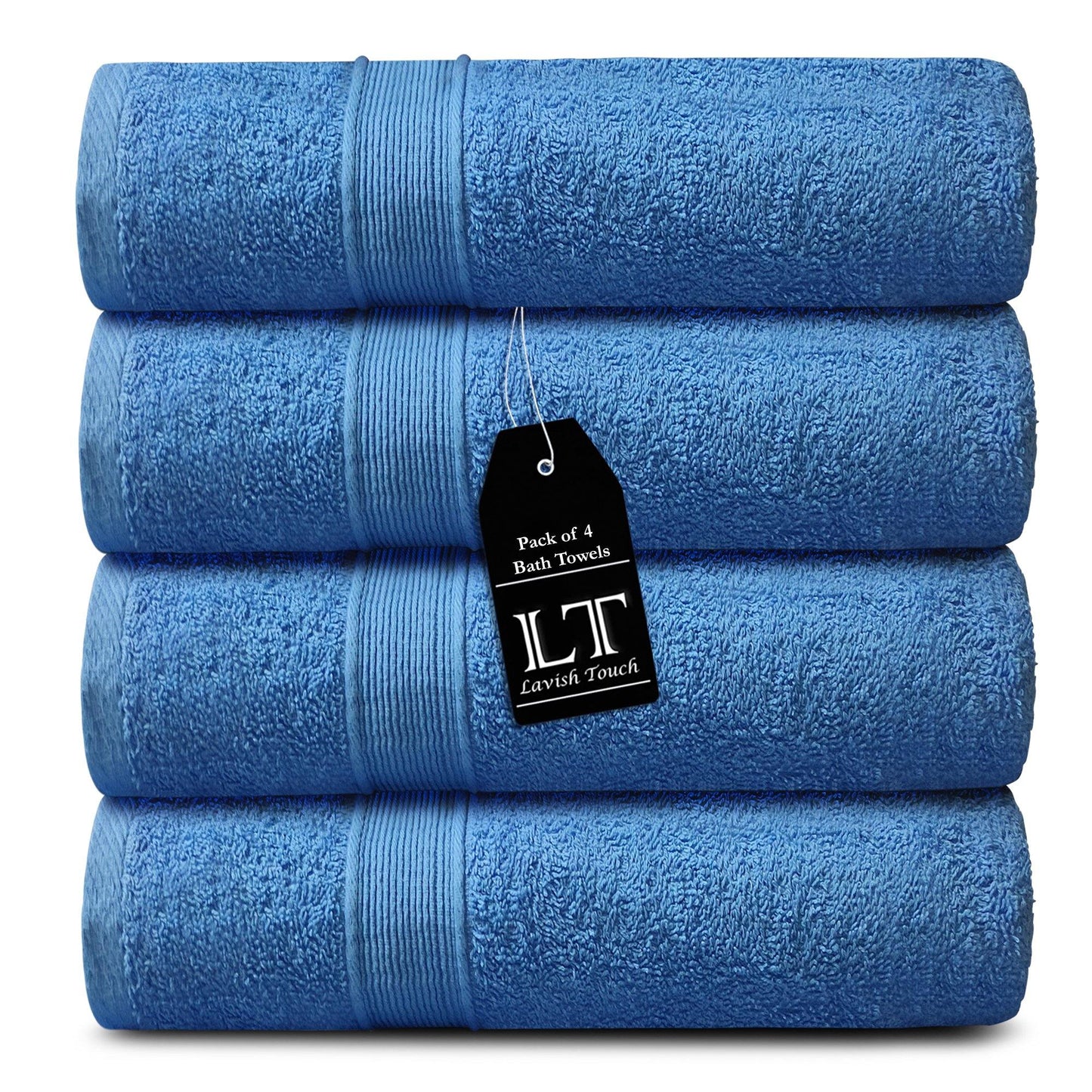 Lavish Touch 400 GSM 100% Cotton 4 Pack Bath Towels Set - Kea Global