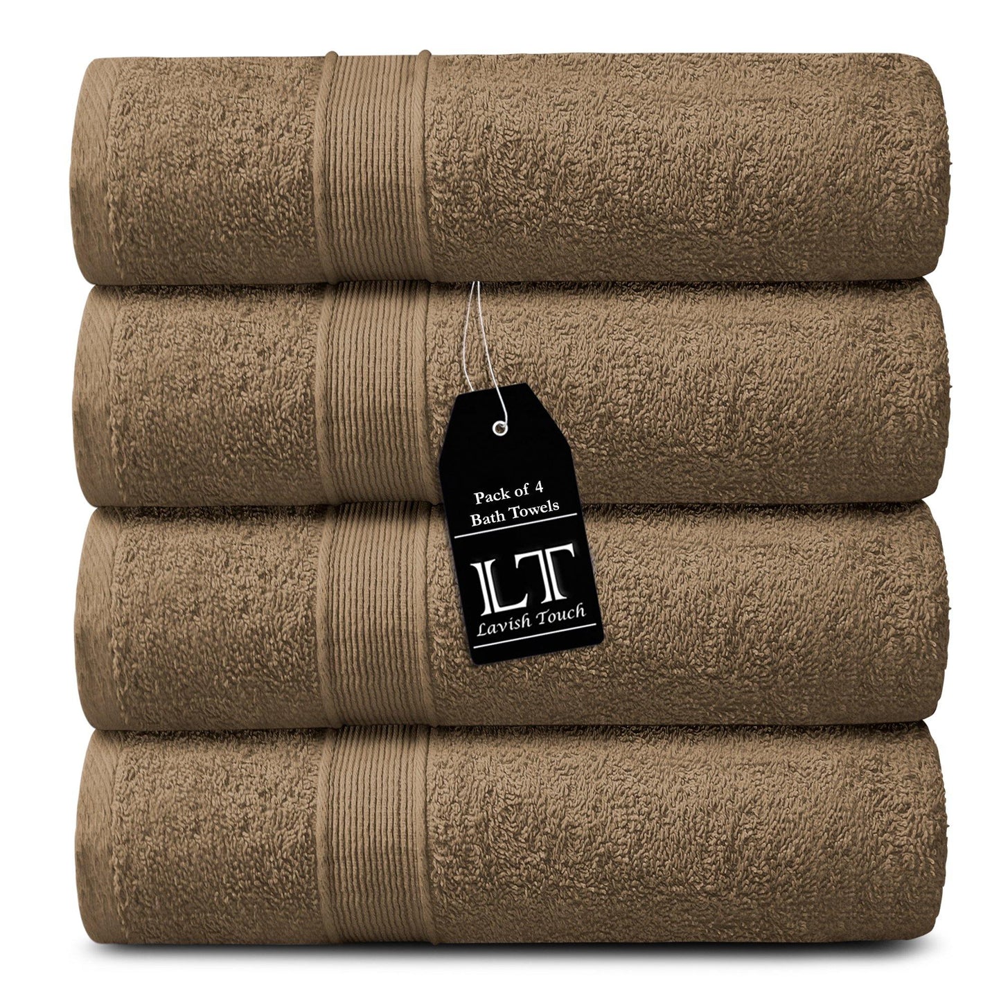 Lavish Touch 400 GSM 100% Cotton 4 Pack Bath Towels Set - Kea Global