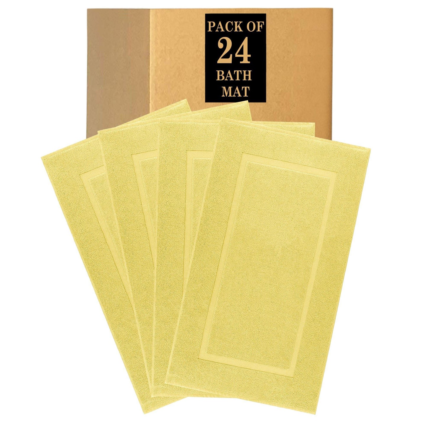 Lavish Touch 100% Ring Spun Cotton 600 GSM Pack of 24 Bath Mats - Kea Global