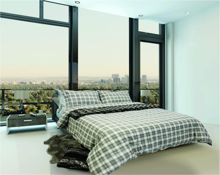 Lavish Touch 100% Cotton Double Brushed Flannel 160 GSM Duvet Cover Set Queen - Kea Global