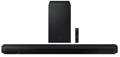 Samsung Q-Symphony soundbar (HW-Q700B) with 3 Channels, 1 subwoofer Channel, and 2 up-Firing Channels, Dolby True HD with Google & Alexa Smart Speaker (Black)