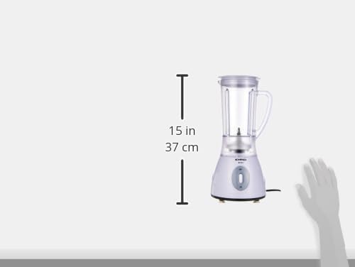 KHIND 330W Blender, 1.5L Jar, 2 Speed, Jar Safety Locking Mechanism, Compact and Sleek Design with Safety Switch, Powerful and Durable Motor, Rust-Free Stainless Steel Blades, Black and White - BL1542