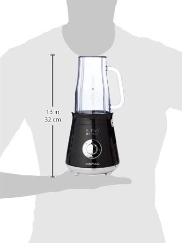 KENWOOD Personal Blender 350W Smoothie Blender/Smoothie Maker with 570ml & 400ml Tritan Smoothie2Go Bottle and Lid, Ice Crush Function BLM05.A0BK Black/Silver