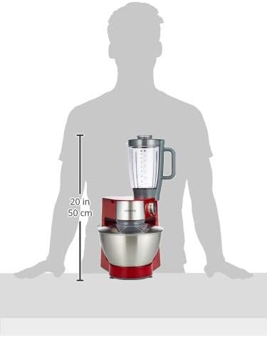KENWOOD Stand Mixer Kitchen Machine PROSPERO 900W with 4.3L Stainless Steel Bowl, K-Beater, Whisk, Dough Hook, Glass Blender, Meat Grinder, Food Processor, Juicer, Citrus Juicer KM241002 Red
