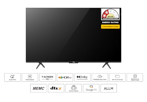 TCL 164 cm (65 inches) 4K Ultra HD Smart QLED Google TV 65C645 (Black)