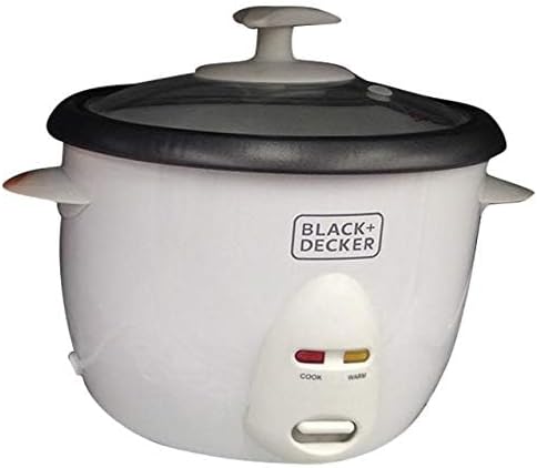 Black & Decker 400w 1l rice cooker removable nonstick bowl and steaming tray with water level indicator and glass lid with cool touch, for healthy meals rc1050-b5 2 years warranty