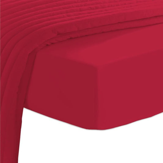 Pizuna Pure 100% Cotton King Fitted Sheet Only, Luxurious 400 Thread Count Long Staple Cotton Sateen Weave 15inch Deep Pocket Fitted Sheet (Combed Red Burgundy King Fitted Sheet Cotton)