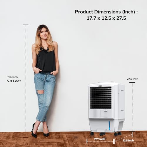 Bonaire Portable Air Conditioner 350 CFM Evaporative Air Cooler for Home Bedroom Office Indoor with Touch Control Panel and Remote, Closable Louvers, 3 Gallon, K350