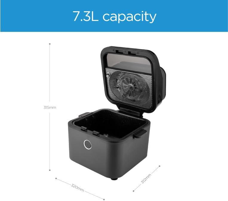Midea 7.3L Extra Large Digital Air Fryer 1500W with Large See-Through Window, Dual Frying Functions, 8 Functions with Digital Panel, Dual Cyclone Rapid Hot Technology, Largest Oil Less Fryer, MFCY75A2