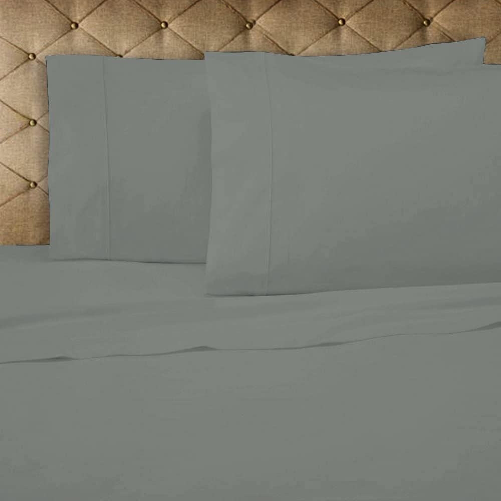 Nisaki Cotton Sateen-Pillow-Cases Dark Grey, 100% Long Staple Cotton Pillow Cases Set of 2, High Breathability Cool Standard Size Pillow-Covers (100% Dark Grey Cotton Pillowcases/Covers)