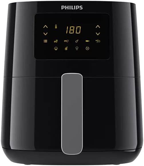 Philips Essential Air Fryer HD9252/70 with Rapid Air Technology, uses up to 90% less fat, 7 Presets Touch Screen
