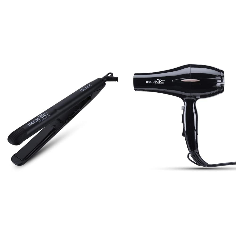 Ikonic Glam Hair Straightener For Women With Professional Cutting-Edge Floating Tourmaline Ceramic Plates Ideal For Straighteneing, Curls, Waves Auto Controlled Heat Setting Super Stylish Lightweight Travel Friendly Quick Heat Up & Easy To Use