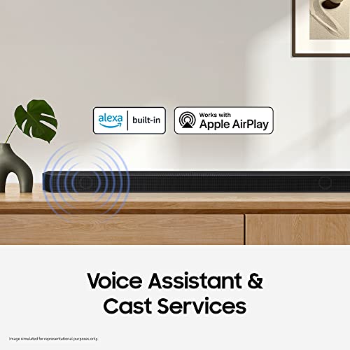 Samsung Q-Symphony soundbar (HW-Q700B) with 3 Channels, 1 subwoofer Channel, and 2 up-Firing Channels, Dolby True HD with Google & Alexa Smart Speaker (Black)