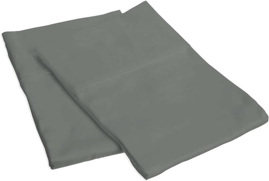 Nisaki Cotton Sateen-Pillow-Cases Dark Grey, 100% Long Staple Cotton Pillow Cases Set of 2, High Breathability Cool Standard Size Pillow-Covers (100% Dark Grey Cotton Pillowcases/Covers)