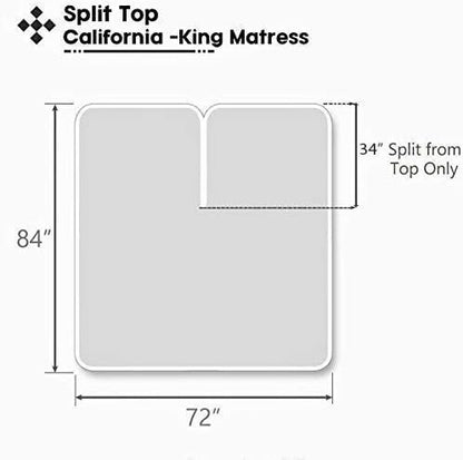 Half Split Sheets-Split Top King Sheets Split Head King Sheets Sets for Adjustable Beds - 100% Egyptian Cotton 800TC Split Head Flex Top 18" Deep Pocket - 34" Top Split King, Light Blue Solid