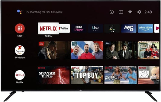 JVC 43 Inch 4K UHD Smart TV Google Play, Netflix, YouTube, WiFi Color Black Model - LT43N7115-1 Years Warranty.