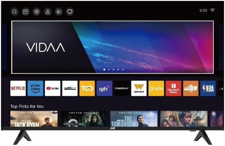 JVC 50-inch Edgeless 4K UHD Smart TV - 2024 New Model with Voice Air Mouse, Bluetooth and Dolby Audio LT-50N7105V