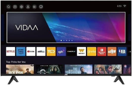 JVC 50-inch Edgeless 4K UHD Smart TV - 2024 New Model with Voice Air Mouse, Bluetooth and Dolby Audio LT-50N7105V