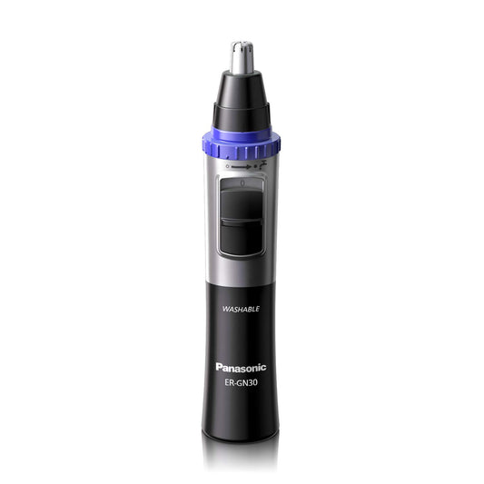 Panasonic ER-GN30-K Nose, Ear n Facial Hair Trimmer Wet/Dry with Vortex Cleaning System, Black