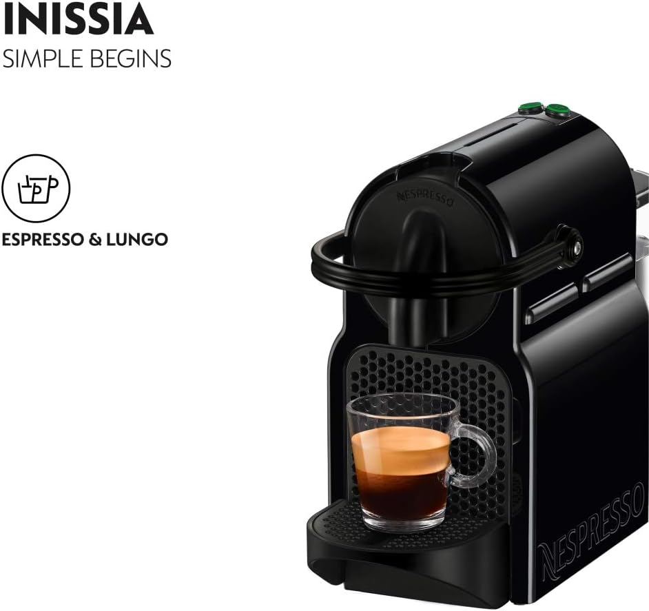 Nespresso Inissia Coffee Machine, Black, D40-ME-BK-NE – UAE Version