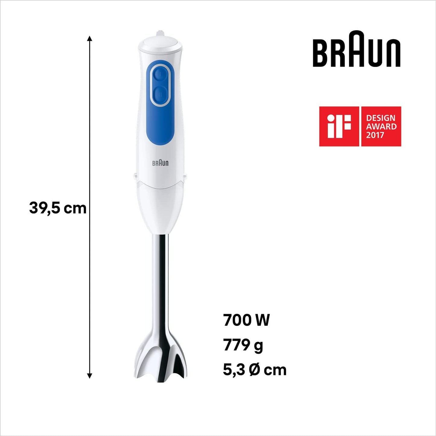 Braun Hand Blender, White, 350 Ml, MQ3025, MQ 3025 Omelette, S