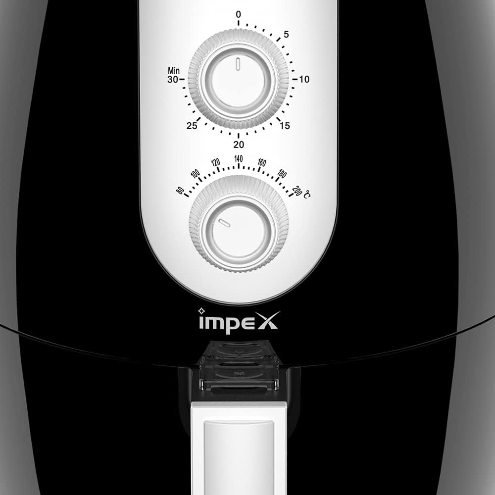 Impex 2.5 Ltr Air Fryer - Ideal for Meat, Fish, Vegetables, French Fries, Temperature Control 80°C-200°C, Timer 30 Mins with 2 Year Warranty-Black (AF 4302)