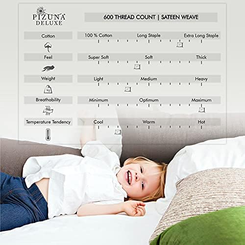 Soft 600 Thread Count Cotton Sheets California King White, 100% Long Staple Cotton Soft & Comfortable Sateen Bed Sheets fit Upto 15 inch Deep Pocket (White Cal King Sheets Sets)