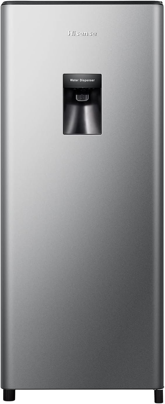 Hisense 233 Liter Refrigerator, Single Door Compact Silver, With Water Dispenser, Model RR233N4WSU -1 Years Full & 5 Years Compressor Warranty.