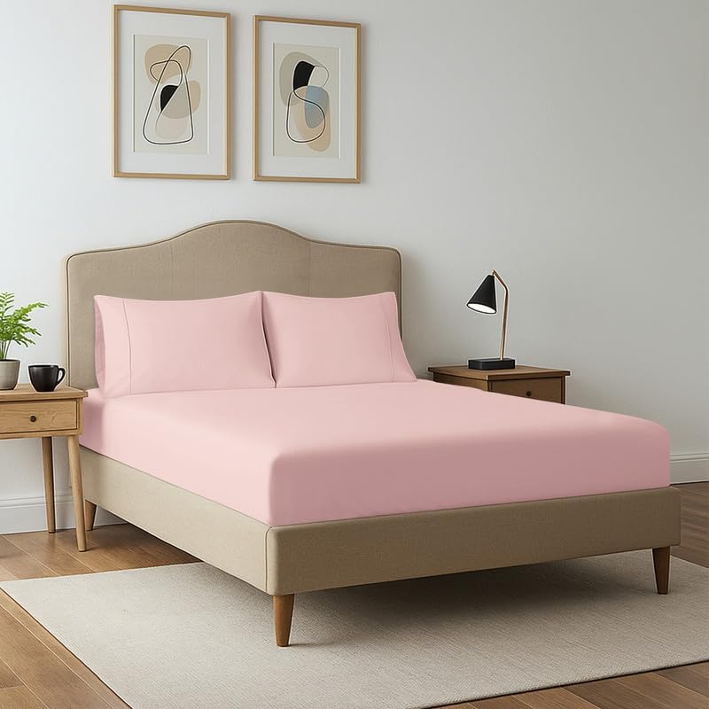 100% Cotton Twin Fitted Sheet White, Luxurious 400 Thread Count Long Staple Cotton Sateen 15" Deep Pocket Twin Sheets (Combed Cotton Fitted Sheet)