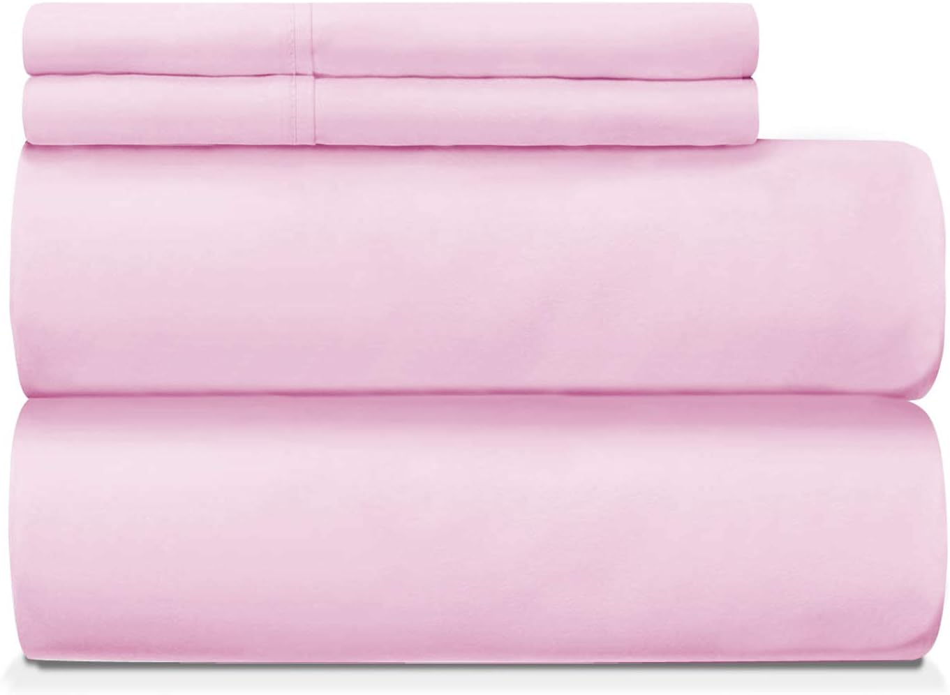 Nisaki Cotton-Sateen-Sheets Set Lilac Pink, 100% Long Staple Cotton King-Bed-Sheet 4piece Bedding-Sets, Breathable Lilac Pink Bed Sheet Set Fits Upto 15 inch (100% Cotton Deep Pocket Sheets)