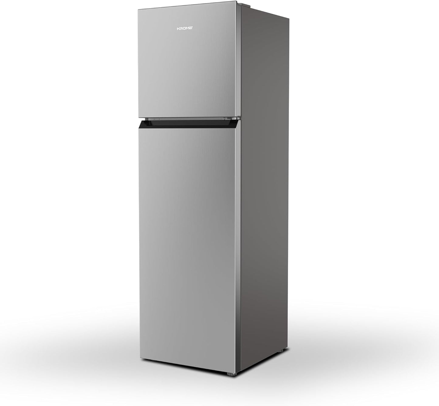 KROME 370L Gross, Top Mount Double Door Refrigerator, Automatic Defrost Freezer, A+ Energy Efficiency, Big Capacity Fridge, Quick Cooling, Silver, 10 Year Compressor Warranty, KR-REF370T