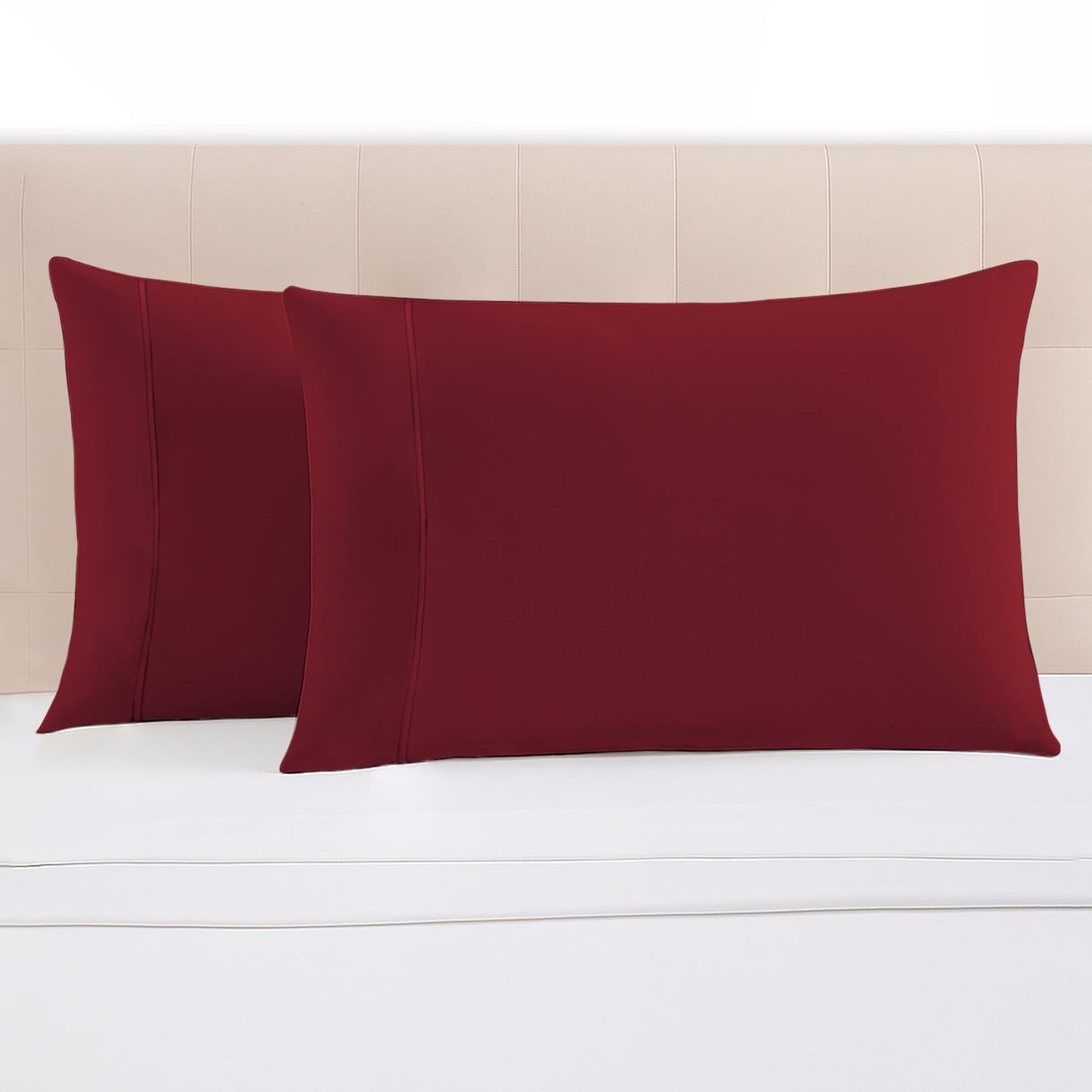 Pizuna 100% Luxury Cotton King Size Pillow Case Dark Blue, 1000 Thread Count 100% Long Staple Cotton Sateen Pillowcase, Pillow Covers with Stylish 4" Hem (Combed Cotton King Pillowcase Set of 2)