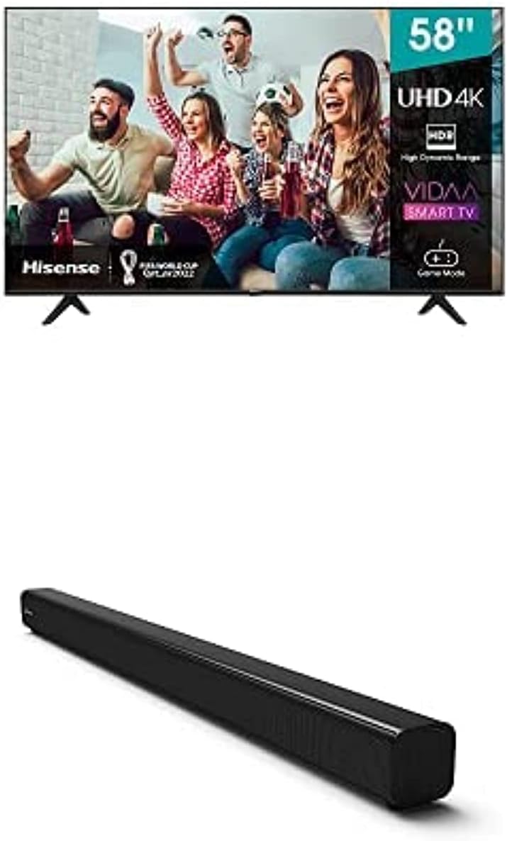 Hisense 58 Inch TV UHD Smart HDR 10/HLG Wifi (2.4GHZ) Bluetooth 5.0 DLNA HDCP Version H.265 decoder - 58A6GE (2021 Model)
