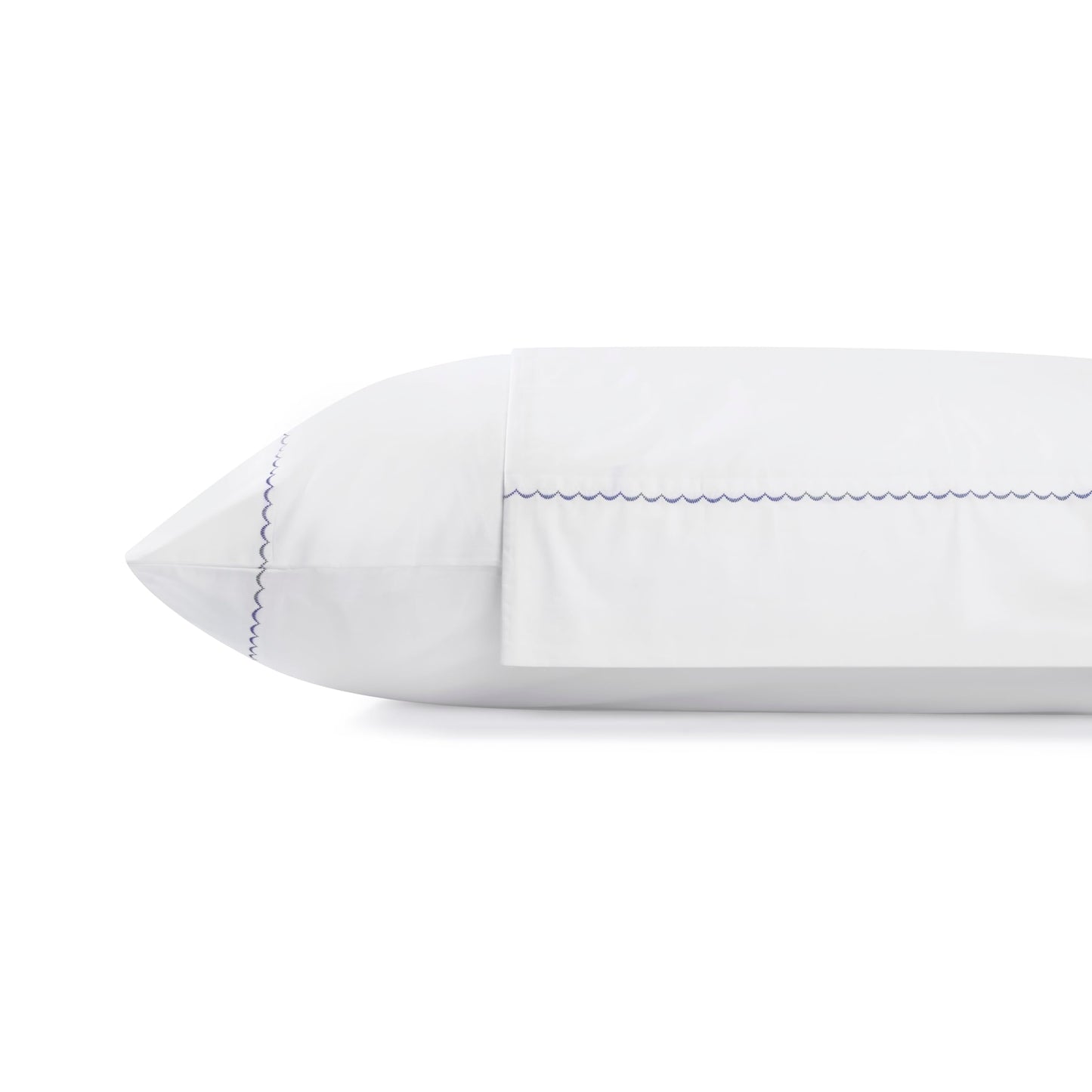 Linen Home 600 Thread Count Queen Pillowcase Set | 100% Long-Staple Cotton Pillow Cases | Soft & Smooth Luxury Satin Set of 2 Pillowcases | 4 Inch Z Hem | Baby Blue