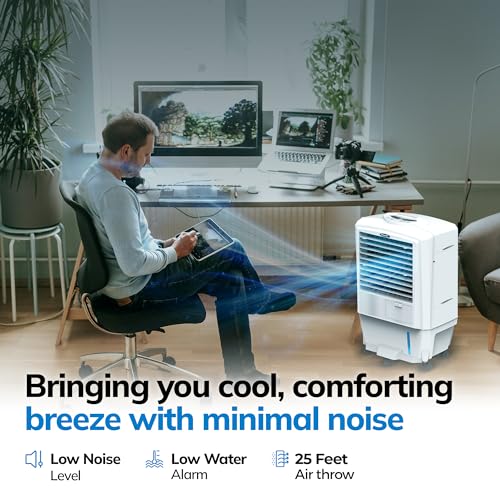 Bonaire Portable Air Conditioner 350 CFM Evaporative Air Cooler for Home Bedroom Office Indoor with Touch Control Panel and Remote, Closable Louvers, 3 Gallon, K350