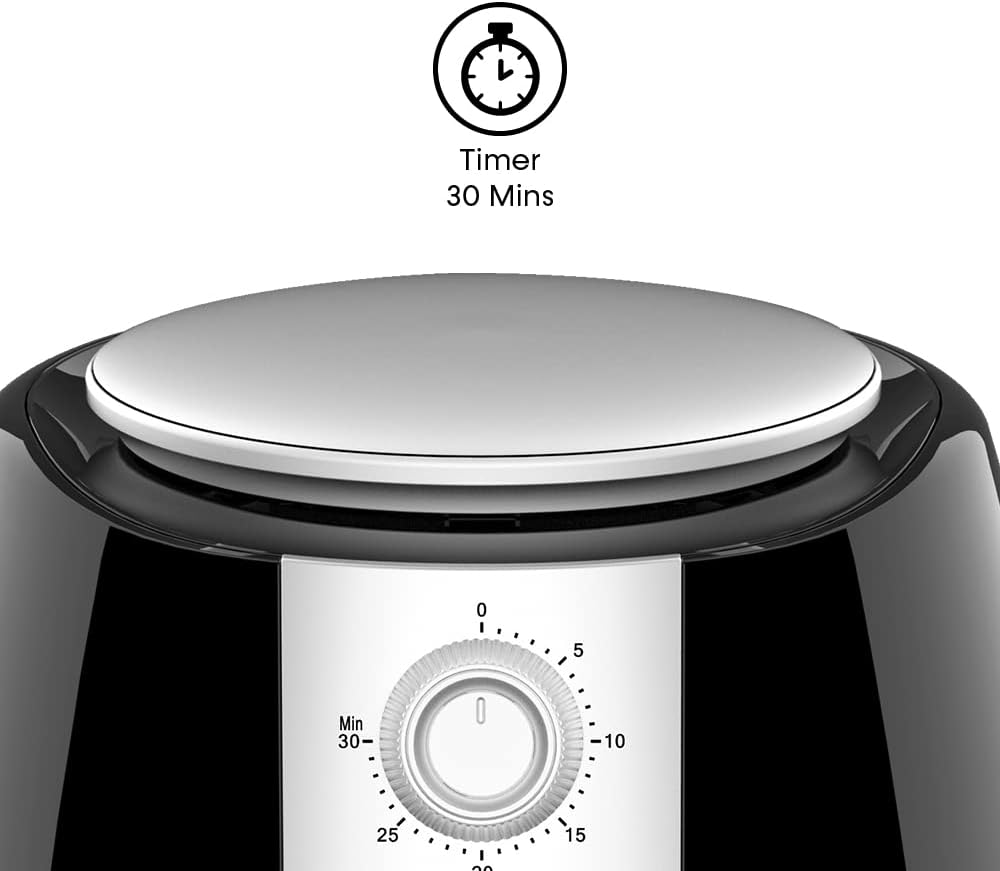 Impex 2.5 Ltr Air Fryer - Ideal for Meat, Fish, Vegetables, French Fries, Temperature Control 80°C-200°C, Timer 30 Mins with 2 Year Warranty-Black (AF 4302)