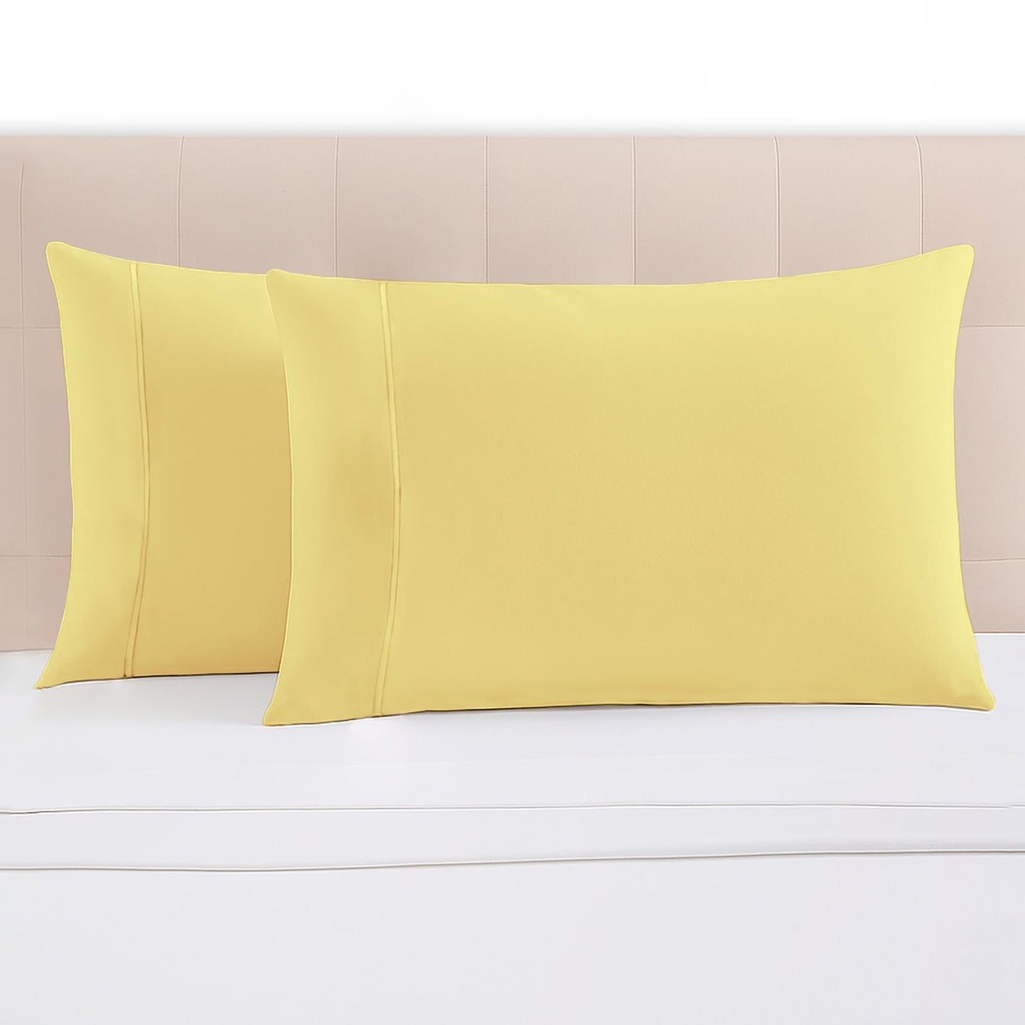 Pizuna 100% Luxury Cotton King Size Pillow Case Dark Blue, 1000 Thread Count 100% Long Staple Cotton Sateen Pillowcase, Pillow Covers with Stylish 4" Hem (Combed Cotton King Pillowcase Set of 2)