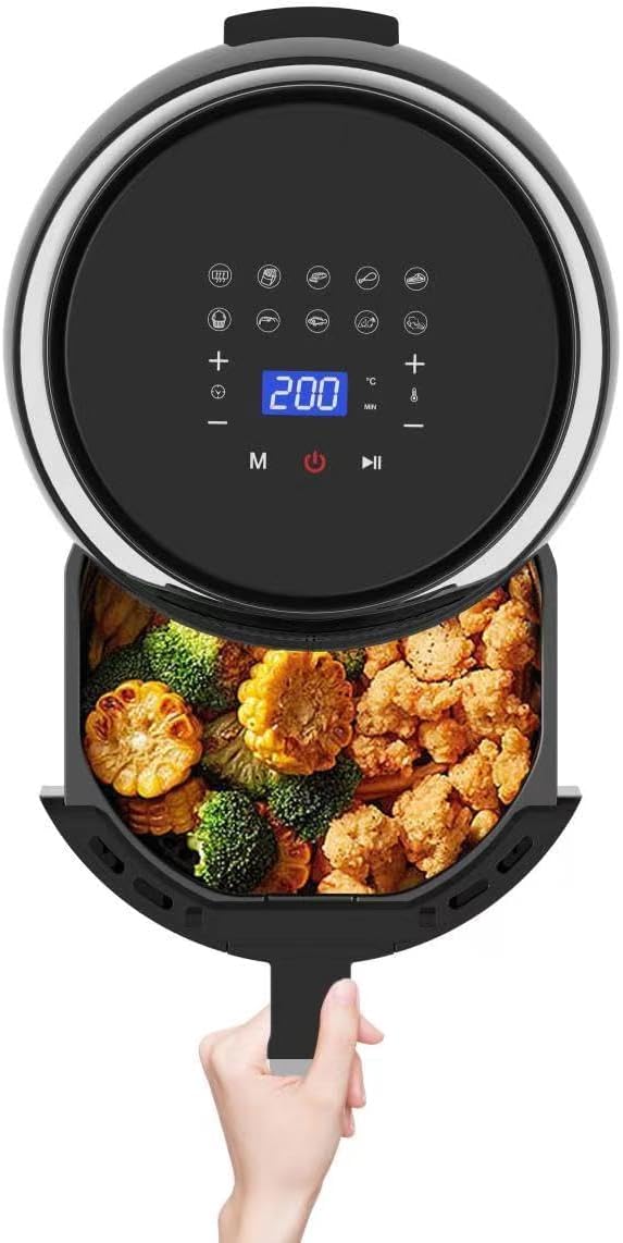 KHIND Digital Air Fryer, 1200W - Crisp, Juicy Results Every Time! Large 4-Liter Capacity, Precise Temperature Control, Precise Cooking with Durable Design, Black, ARF40CD