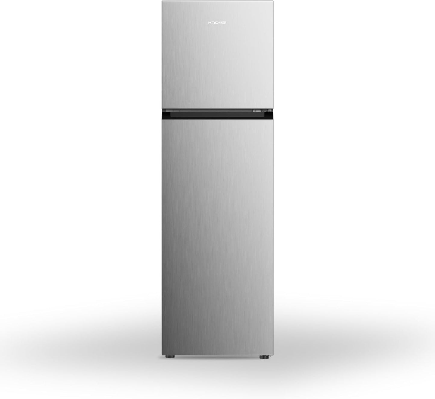 KROME 370L Gross, Top Mount Double Door Refrigerator, Automatic Defrost Freezer, A+ Energy Efficiency, Big Capacity Fridge, Quick Cooling, Silver, 10 Year Compressor Warranty, KR-REF370T