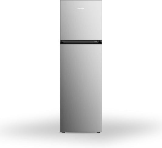 KROME 370L Gross, Top Mount Double Door Refrigerator, Automatic Defrost Freezer, A+ Energy Efficiency, Big Capacity Fridge, Quick Cooling, Silver, 10 Year Compressor Warranty, KR-REF370T