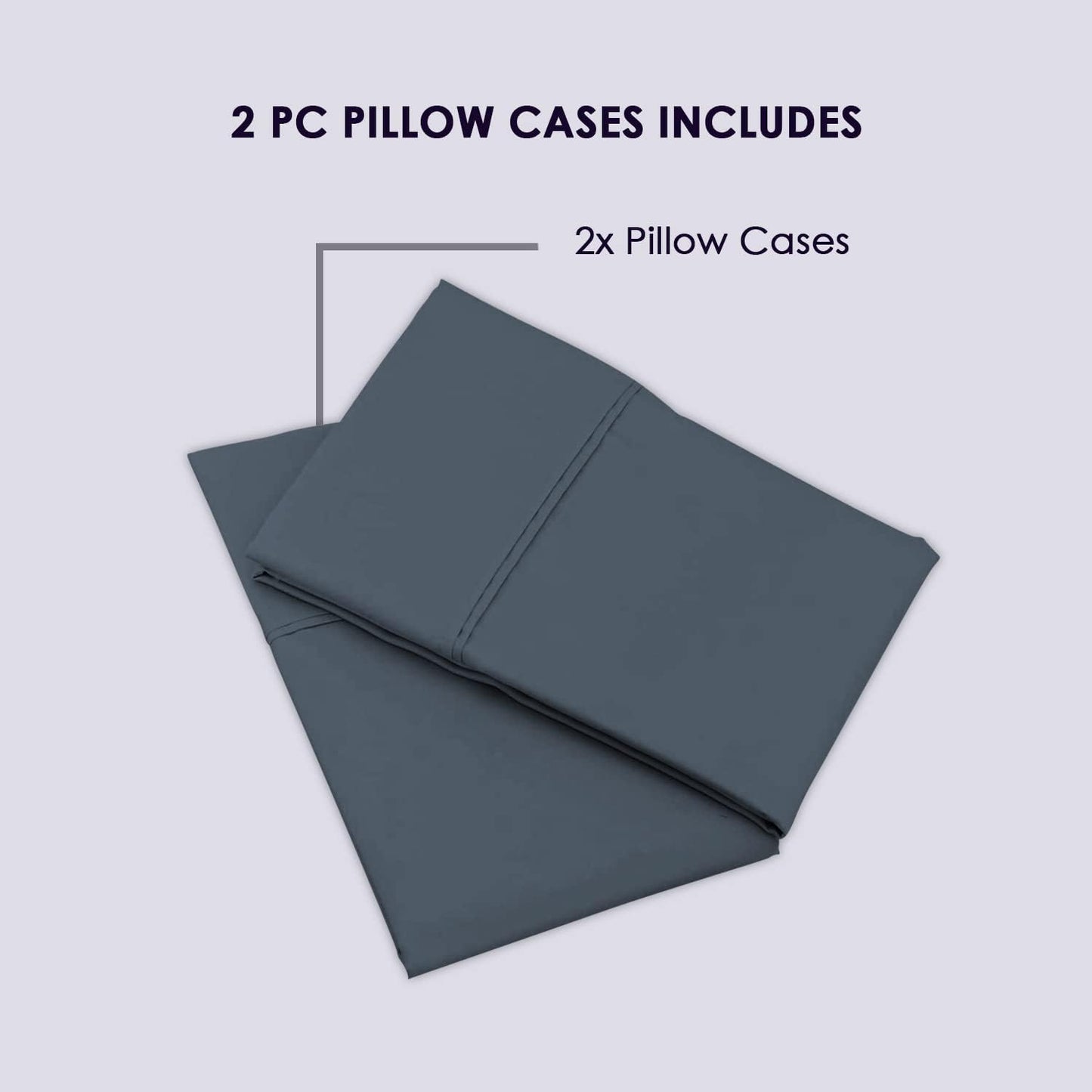 800 Thread Count Cotton King Pillowcases Dark Blue, 100% Long Staple Cotton Smooth Satin Pillowcase, Thickly Woven Set of 2 Pillow Covers (Dark Blue King Size 100% Cotton Pillow Cases)