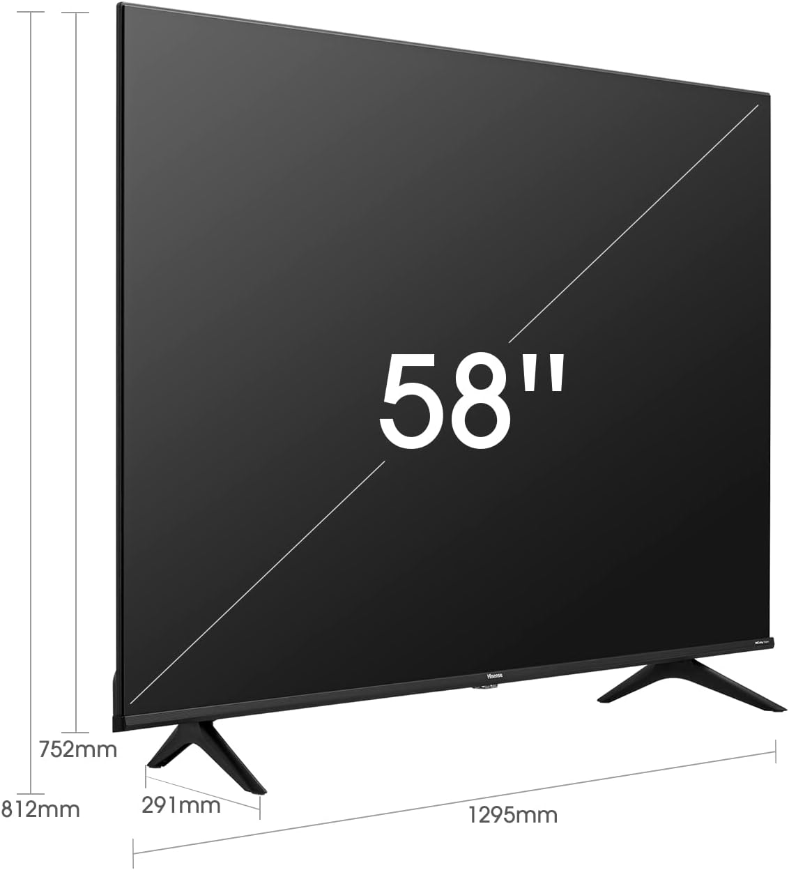 Hisense 58 Inch TV 4K UHD Smart TV with Dolby Vision HDR DTS Virtual X Youtube Netflix Prime Shahid Freeview Bluetooth and WiFi - 58A61GD1 (2021)