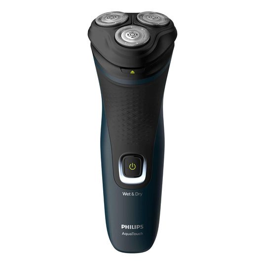 PHILIPS 1100 Wet or Dry Electric Shaver (Black/Blue, S1121/41)