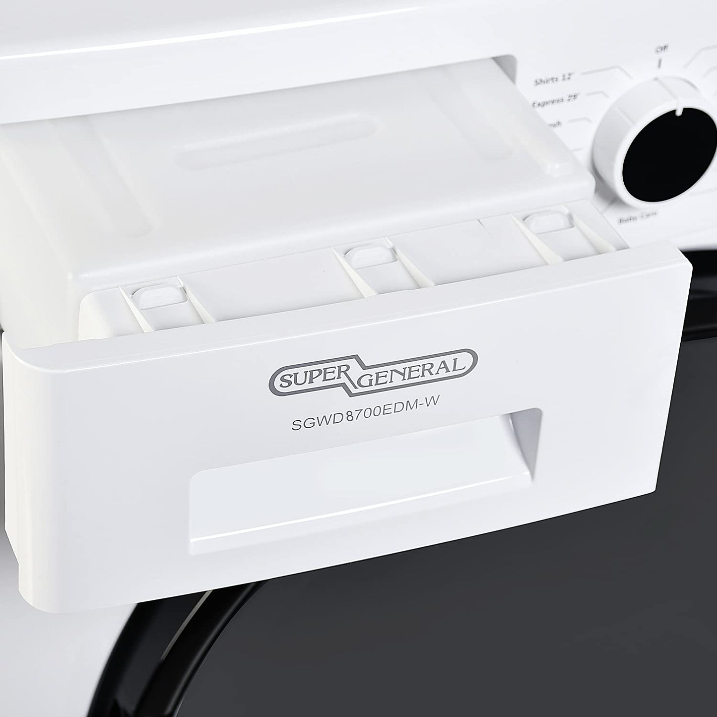 Super General 8 kg Front Loading Dryer, 15 Programs, Condenser-Dryer, Energy-efficient, SGWD-8700-EDM-W, White, 65 x 55.5 x 88.5 cm, 1 Year Warranty