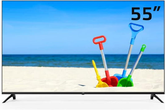 55 Inch Edgeless 4k UHD Official Google Android TV with Dolby Audio, Bluetooth, Chromecast Built In, “OK Google” Voice Remote Control, DVB T2/S2 Receiver Included LT-55N7115A Black
