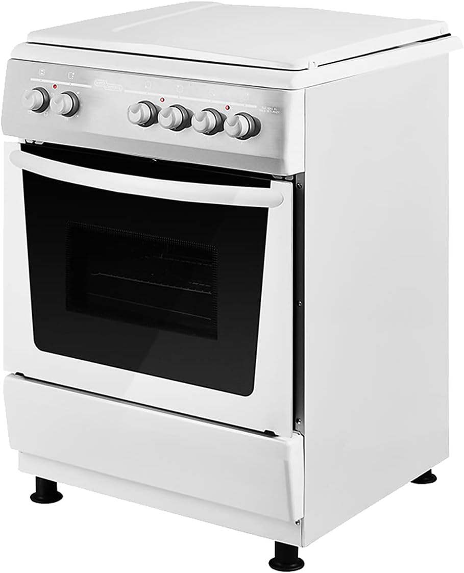 Super General Freestanding Electric-Cooker 4 hot plates, Stainless-Steel Cooker, Electric Oven with Splash Protection, White, 60 x 60 x 85 cm, SGC-6041-BS, 1 Year Warranty