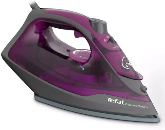 TEFAL Steam Iron | Express Steam Iron Steamer | 2600 W | 270 ml | Anti-scale | Purple | Ceramic Soleplate | 2 Years Warranty | FV2843M0