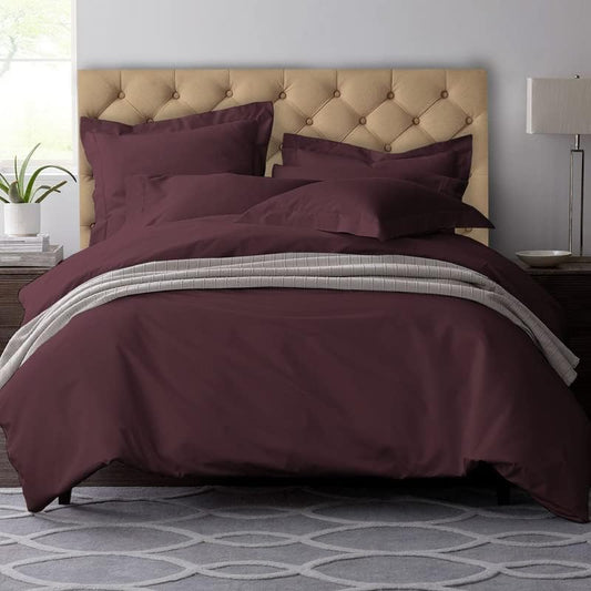 Pizuna Pure 100% Cotton Queen Duvet Cover Set, 600 Thread Count Long Staple Cotton Crisp Sateen Weave with Button Closure (Combed Simply Taupe Cotton Duvet Cover Queen)